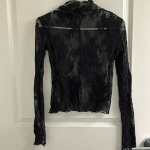 Free People Mesh Turtleneck